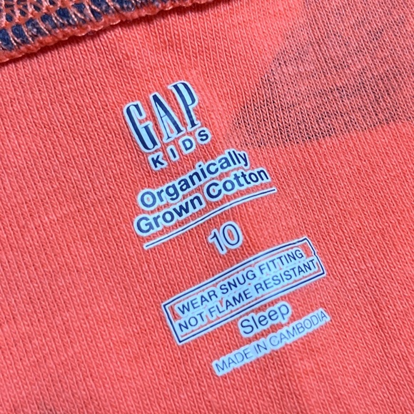 Gap Kids Stars Short Sleeve Long Pants Pajama Set Orange Navy Blue 10 - Picture 2 of 2